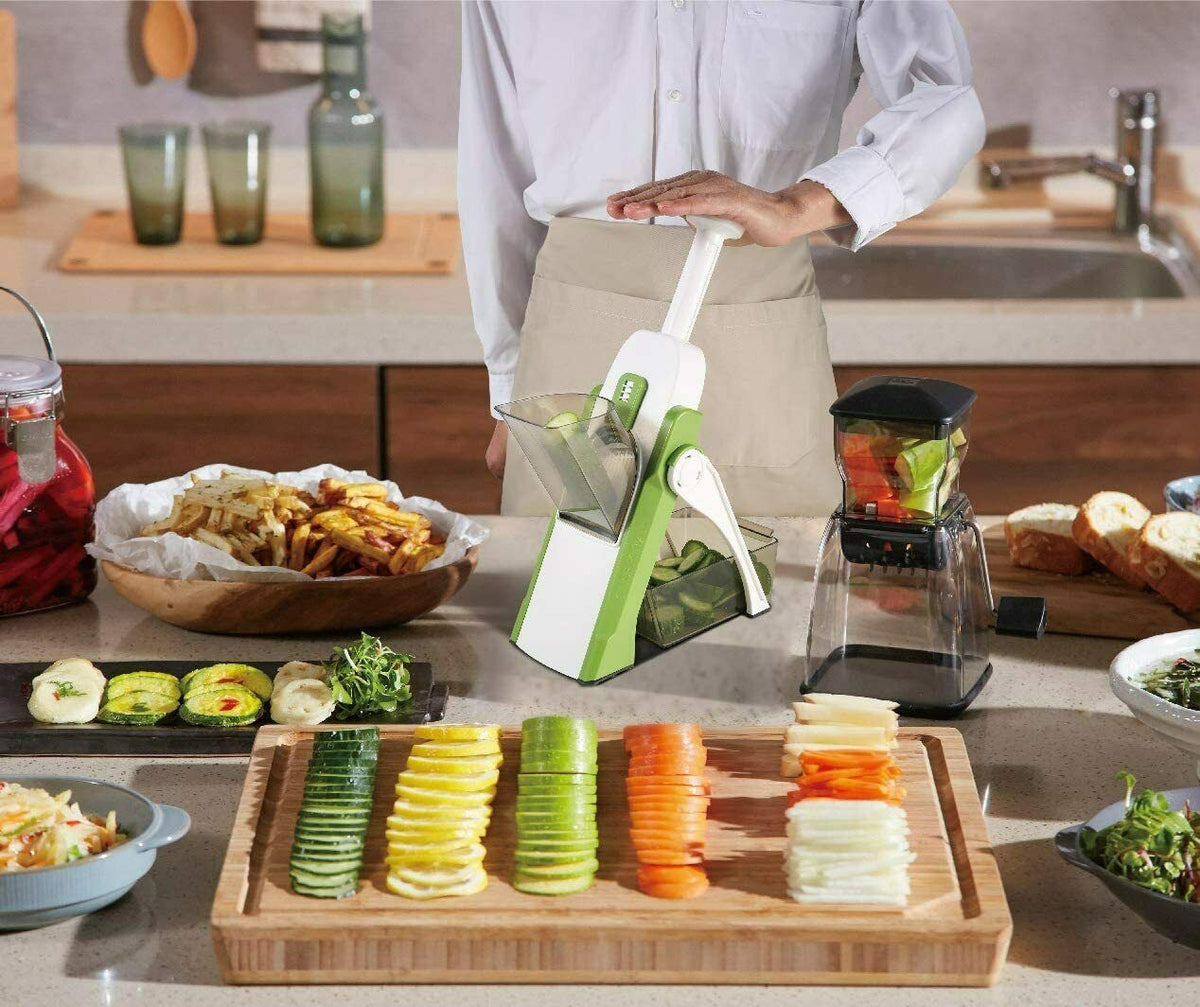 4 In 1 Vegetable Cutter Chopper Adjustable Multi-function Cutter Vertical Vegetable Cutter Kitchen Shredder Grater Artifact(random color )