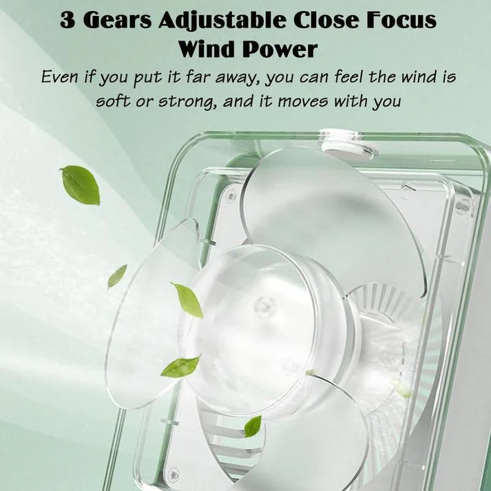 Portable Desktop Air Conditioner USB Mini Air Cooler Fan Water Cooling Fan with 3 Speed Spray Humidifier Purifier for Car Home Rechargeable
