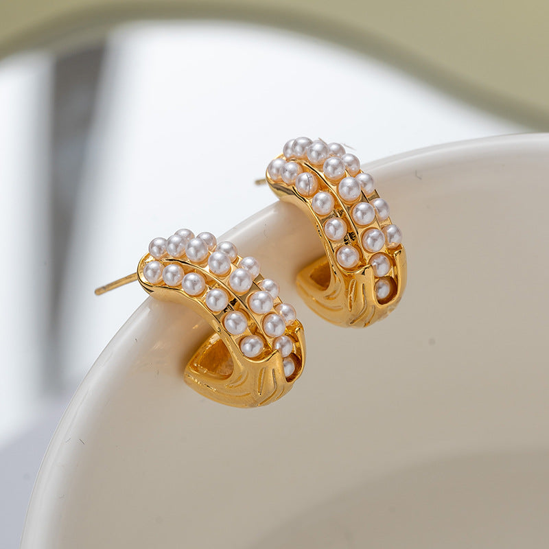 ZJX-169 Pearl Bali – Elegant Korean Style Earrings, Stylish Fashion Jewellery for Women