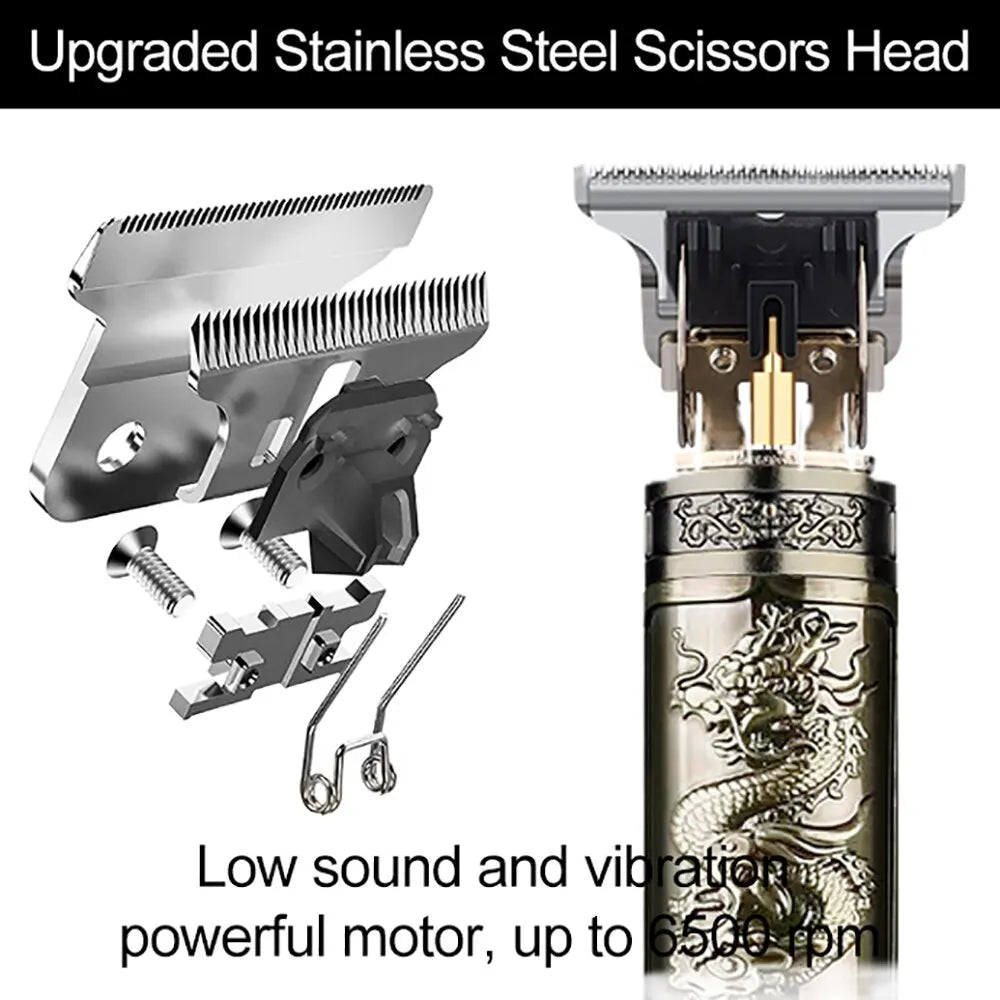 Vintage T9 Hair Trimmer For Men Professional Usb Rechargeable Beard And Hair Cutting Machine Precision Shaver