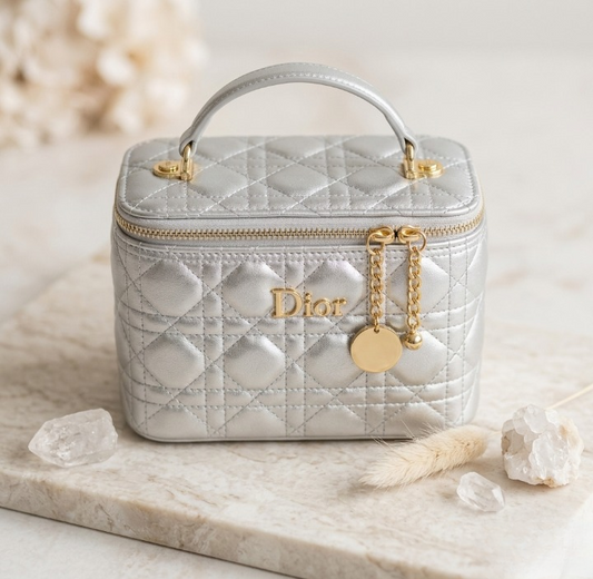 Imported Synthetic Leather Beauty Bag | Black