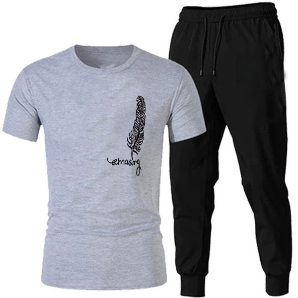 Black Trendy Markhor Printed Track Suit for Men & Boys | Soft & Comfortable Summer Wear | Lightweight Breathable Fabric - Extra Large