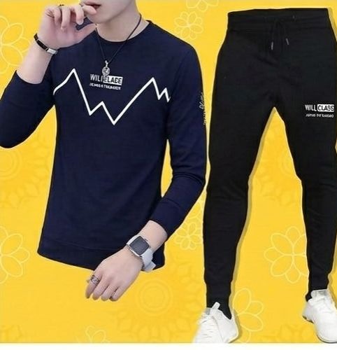 Printed T-Shirt and Trouser Summer Track Suit for Men & Boys – Comfortable Casual Two-Piece Outfit, Soft Breathable Fabric - Red, Medium