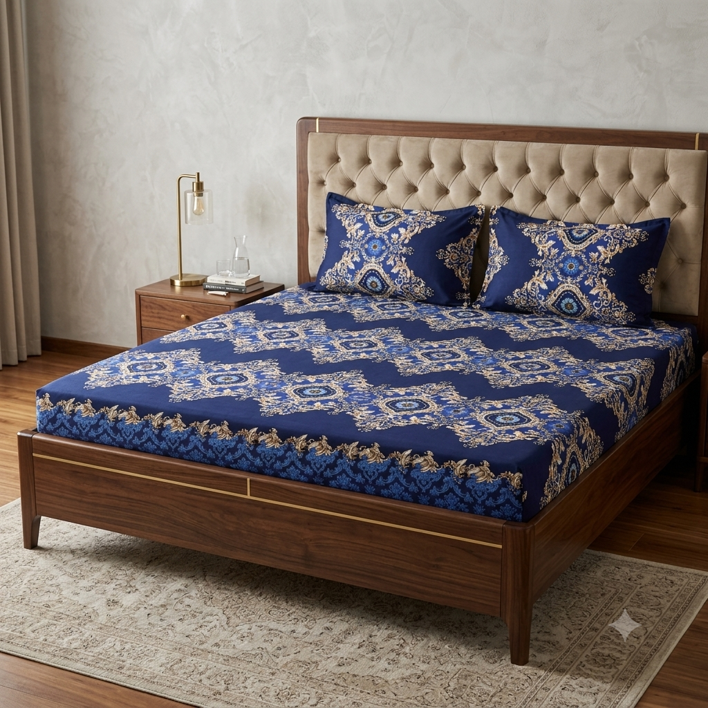 3D Crystal Cotton 3-piece Bedsheet Set AY0010062