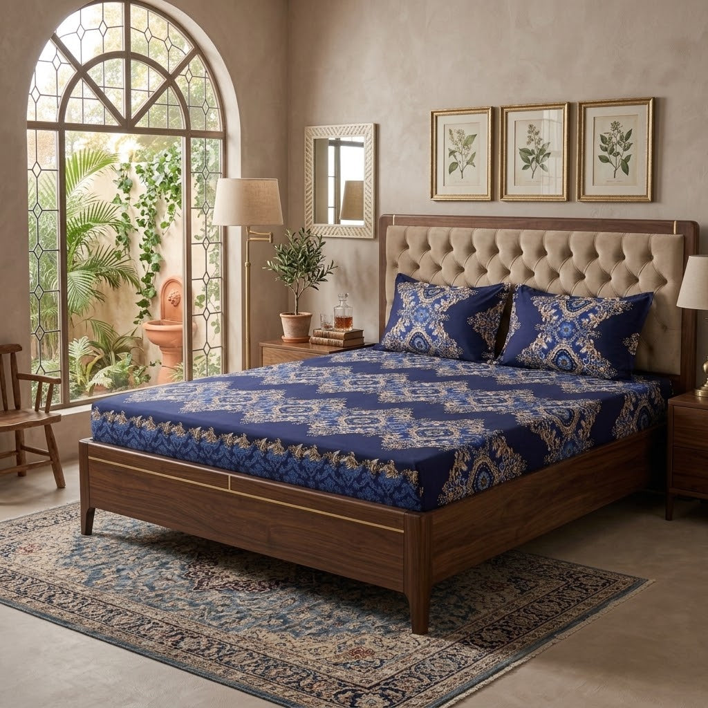3D Crystal Cotton 3-piece Bedsheet Set AY0010062