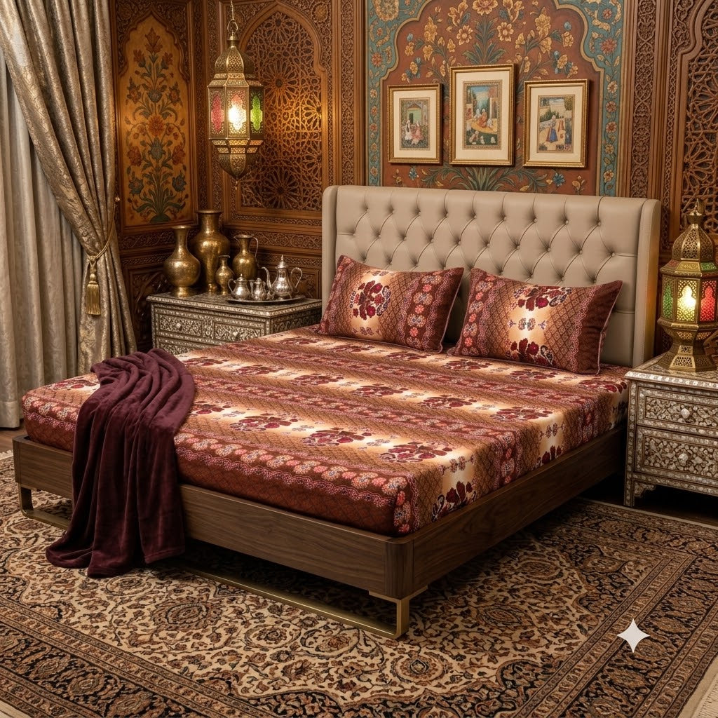 3D Crystal Cotton 3-piece Bedsheet Set AY0010065